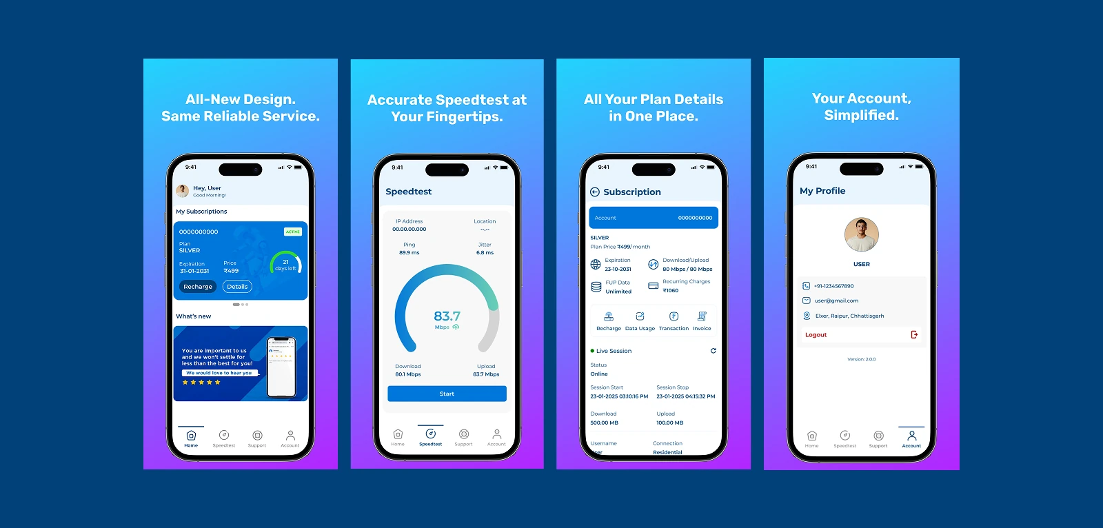 MyElxer, Consumer ISP app